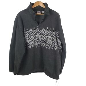 Vntg Bike Q-Zip Fleece with Nordic Pattern. LG. #0206